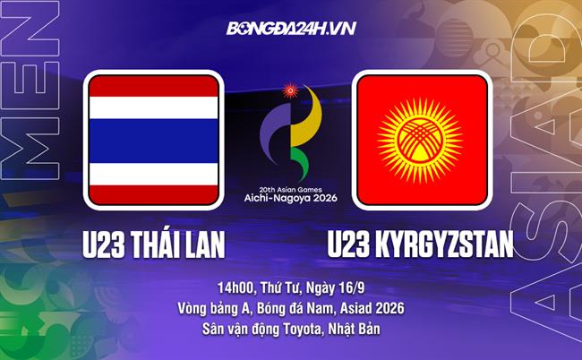 Nhận định bóng đá U23 Thái Lan vs U23 Kyrgyzstan 14h00 ngày 16/9 (ASIAD 2026)