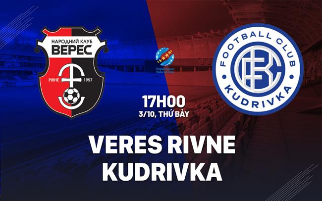 Nhận định bóng đá Veres Rivne vs Kudrivka 17h00 ngày 3/10 (VĐQG Ukraine 2026/27)
