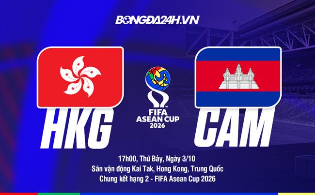 Nhận định Hong Kong (Trung Quốc) vs Campuchia 17h00 ngày 3/10 (FIFA ASEAN Cup 2026)