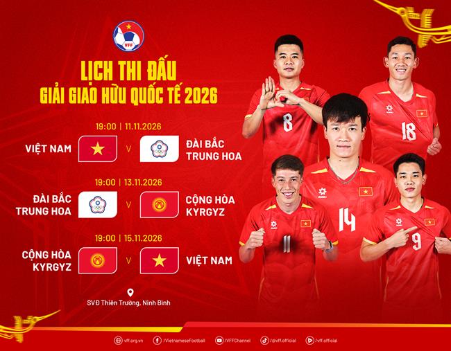 Đội tuyển Việt Nam chốt kế hoạch đá FIFA Days tháng 11/2026