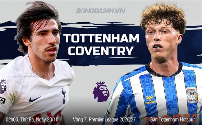 Nhận định Tottenham vs Coventry (2h00 ngày 20/10): Spurs quyết thắng