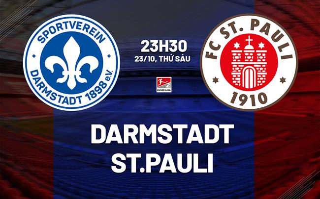 Nhận định bóng đá Darmstadt vs St.Pauli 23h30 ngày 23/10 (Hạng 2 Đức 2026/27)