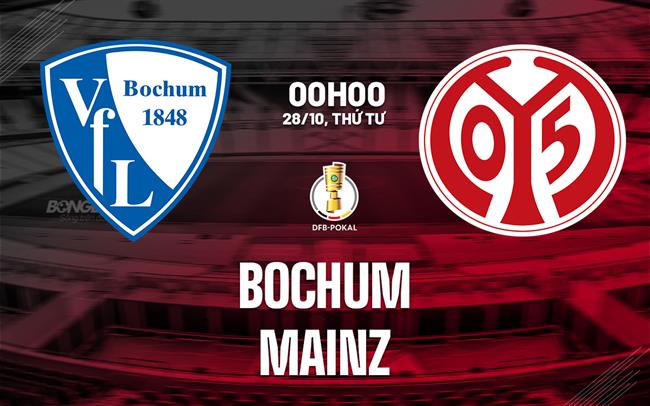 Nhận định bóng đá Bochum vs Mainz 0h00 ngày 28/10 (Cúp QG Đức 2026/27)