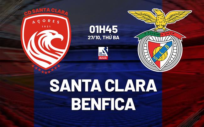 Nhận định bóng đá Santa Clara vs Benfica 1h45 ngày 27/10 (VĐQG Bồ Đào Nha 2026/27)