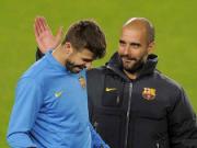 Pique phủ nhận chuyện mâu thuẫn với Guardiola