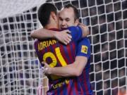 Iniesta và Adriano vắng mặt ở trận Barca gặp Sevilla
