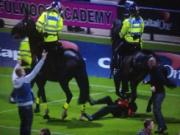 Nhân viên an ninh bị ngựa giẫm lên người