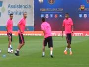 Trò giải trí với trái bóng "bá đạo" của dàn sao Barcelona