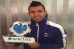 Sergio Aguero nhận giải cầu thủ xuất sắc nhất Premier League tháng 11