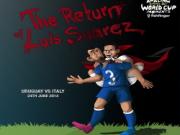 Những khoảnh khắc ấn tượng nhất World Cup dưới góc nhìn biếm hoạ