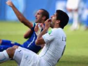 Suarez chỉ chạm môi, chứ không cắn Chiellini