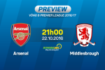 Giải mã trận đấu Arsenal vs Middlesbrough 21h00 ngày 22/10 (NHA 2016/17)