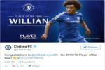 Willian thâu tóm những danh hiệu cá nhân của Chelsea mùa này
