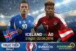 LINK XEM trực tiếp trận đấu Iceland vs Áo 23h00 ngày 22/6