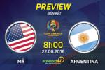 Mỹ vs Argentina (8h ngày 22/6): Thử thách đầu tiên