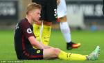 Man City chính thức mất De Bruyne trong trận gặp Barcelona