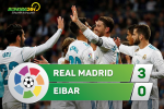 Tổng hợp: Real Madrid 3-0 Eibar (Vòng 9 La Liga 2017/18)