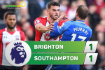 Tổng hợp: Brighton 1-1 Southampton (Vòng 10 NHA 2017/18)