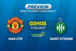 Giải mã trận đấu MU vs St.Etienne 03h05 ngày 17/2 (Europa League 2016/17)