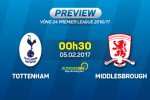 Tottenham vs Middlesbrough (0h30 ngày 5/2): Khoan cùn đụng bê tông