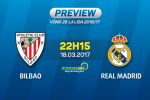 Giải mã trận đấu Bilbao vs Real Madrid 22h15 ngày 18/3 (La Liga 2016/17)