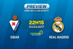 Giải mã trận đấu Eibar vs Real Madrid 22h15 ngày 4/3 (La Liga 2016/17)