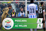 Tổng hợp: Pescara 1-1 AC Milan (Vòng 30 Serie A 2016/17)