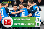 Tổng hợp: Hoffenheim 1-0 Bayern Munich (Vòng 27 Bundesliga 2016/17)