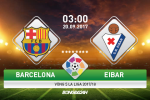 Barca 6-1 Eibar (KT): Thiên tài Messi "chơi poker", hủy diệt đội khách tội nghiệp