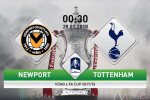 Newport County vs Tottenham (0h30 ngày 28/1): Bàn đạp cho đại chiến