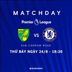 Xem trực tiếp bóng đá Norwich vs Chelsea tối nay ở kênh sóng nào ?