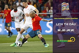 Lịch thi đấu UEFA Nations League 2020/21 tối và đêm nay 10/10