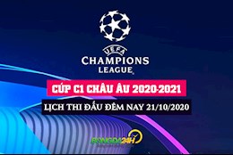 Lịch thi đấu Cúp C1/Champions League 2020/21 đêm nay 21/10