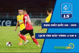Lịch thi đấu bóng đá Việt Nam: Vòng 4 GĐ 2 Hạng nhất Quốc gia 2020