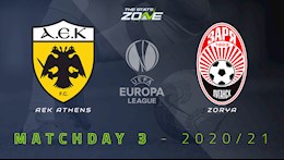 Nhận định bóng đá AEK Athens vs Zorya 0h55 ngày 27/11 (Europa League 2020/21)