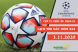 Lịch thi đấu Cúp C1 châu Âu 2020-21 đêm nay 3/11