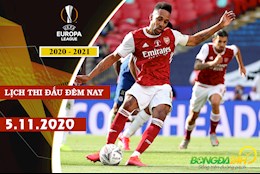 Lịch thi đấu Cúp C2/Europa League 2020/2021 đêm hôm nay 5/11