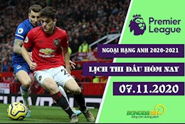 Lịch thi đấu Ngoại hạng Anh/Premier League 2020-2021 tối và đêm nay 7/11