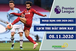 Lịch thi đấu Ngoại hạng Anh 2020-21 tối và đêm nay 8/11 : Man City tiếp đón Liverpol