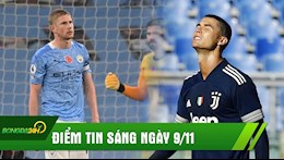 ĐIỂM TIN SÁNG 9/11: De Bruyne đá bay chiến thắng của Man City; Ronaldo không cứu nổi Juventus