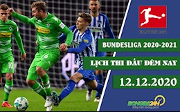 Lịch thi đấu Bundesliga 2020/21 đêm hôm nay 12/12