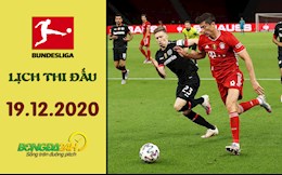 Lịch thi đấu Bundesliga 2020/2021 đêm hôm nay 19/12