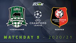 Nhận định bóng đá Krasnodar vs Rennes 0h55 ngày 3/12 (Champions League 2020/21)