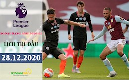 Lịch thi đấu Ngoại hạng Anh mới nhất tối và đêm nay 28/12/2020