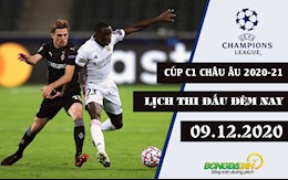 Lịch thi đấu Cúp C1 châu Âu - UEFA Champions League 2020/2021 đêm nay 9/12