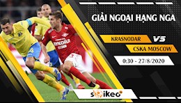 Nhận định bóng đá Krasnodar vs CSKA Moscow 0h30 ngày 27/8 (VĐQG Nga 2020/21)