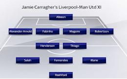 Jamie Carragher chọn đội hình kết hợp với 3 MU và 8 Liverpool