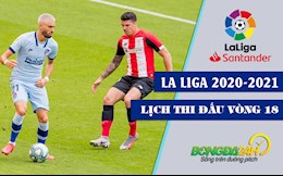 Lịch thi đấu vòng 18 La Liga 2020/21 mới nhất cuối tuần này