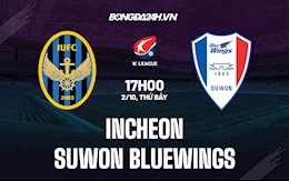 Nhận định bóng đá Incheon vs Suwon Bluewings 17h00 ngày 2/10 (VĐQG Hàn Quốc 2021)