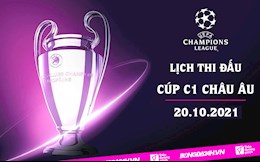 Lịch thi đấu Cúp C1 châu Âu UEFA Champions League 2021/2022 đêm nay 20/10
